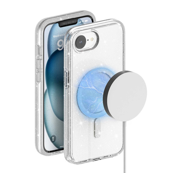 GLITTER POWDER MAGSAFE PROZOREN OVITEK ZA APPLE IPHONE 16E
