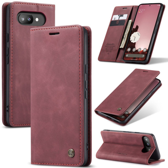 CASEME RETRO AUTO ABSORBED BORDO RDEČ ETUI ZA GOOGLE PIXEL 9A