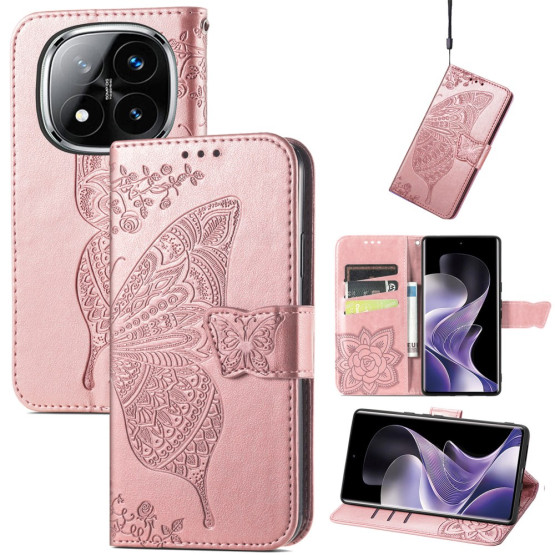 GOTSKI METULJ ROSE GOLD ETUI ZA XIAOMI REDMI NOTE 14 PRO 4G