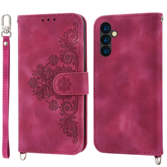 ČIPKA WALLET TEMNO ROZA ETUI ZA SAMSUNG GALAXY A14 5G / 4G