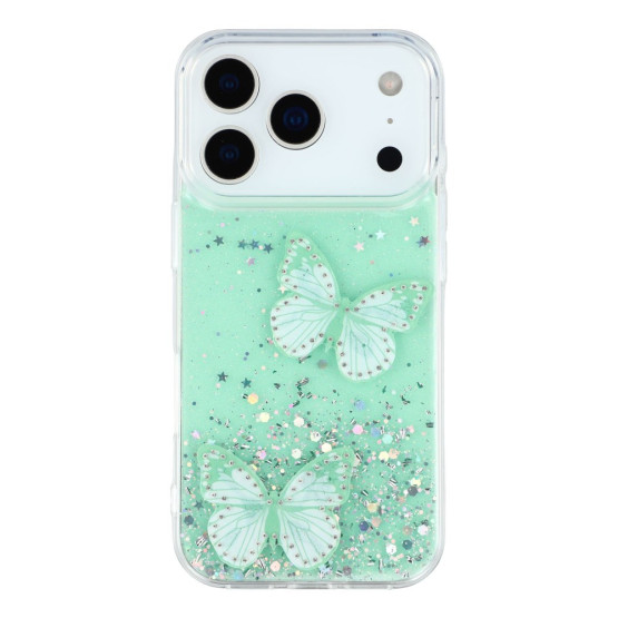 GLITTER BUTTERFLY ZELEN OVITEK ZA APPLE IPHONE 17 PRO MAX