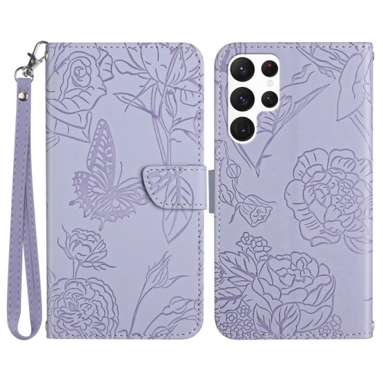 ODTIS SPOMLADANSKEGA CVETJA VIJOLIČNI ETUI ZA SAMSUNG GALAXY S23 ULTRA