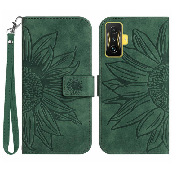 ODTIS SONČNICE ZELEN ETUI ZA XIAOMI POCO F4 GT