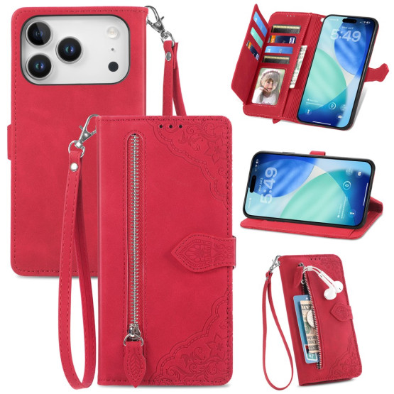 MINI ČIPKA RDEČ ETUI ZA APPLE IPHONE 17 PRO MAX