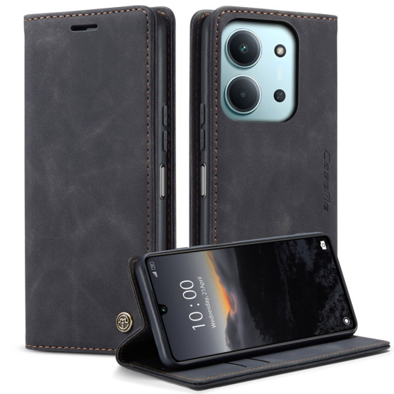 CASEME RETRO AUTO ABSORBED ČRN ETUI ZA XIAOMI REDMI 15C 5G / 4G