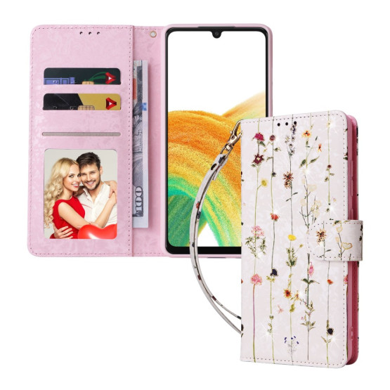 REALISTIC PISANE CVETLICE BEL ETUI ZA SAMSUNG GALAXY A53 5G