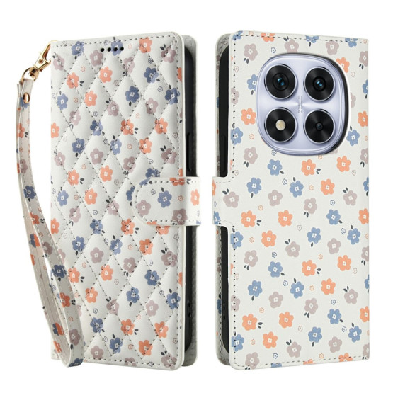 PILLOW TRO BARVNI CVETOVI BEL ETUI ZA XIAOMI REDMI NOTE 15 PRO 5G