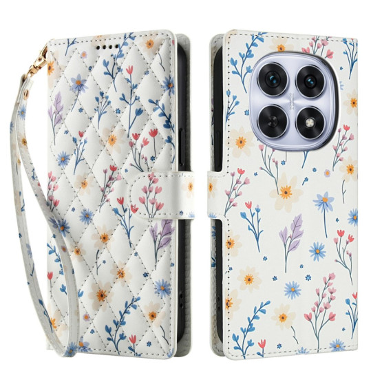 PILLOW MODRO RDEČE CVETLICE BEL ETUI ZA XIAOMI REDMI NOTE 15 5G