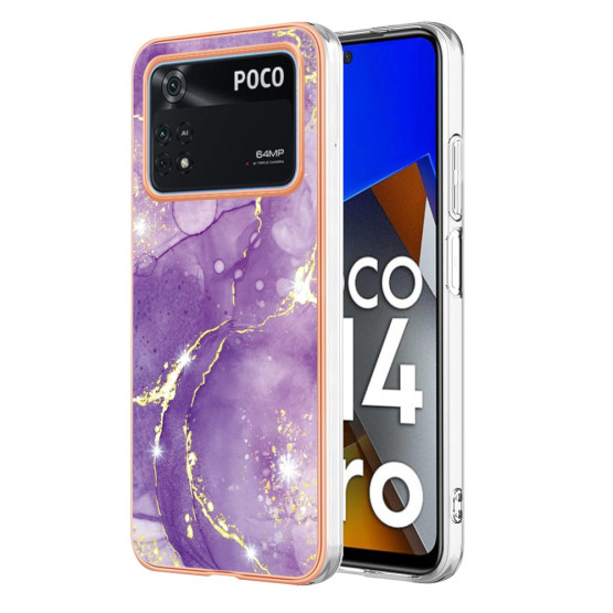 IMD GOLD MARMOR VIJOLIČEN OVITEK ZA XIAOMI POCO M4 PRO 4G