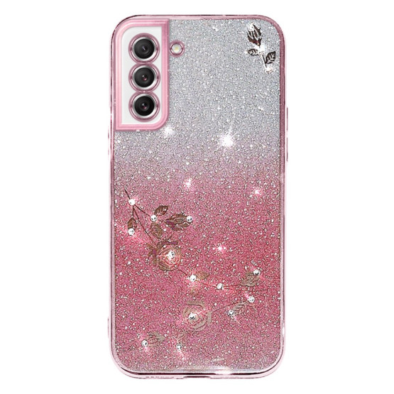RHINESTONE GLITTER VRTNICA ROSE GOLD OVITEK ZA SAMSUNG GALAXY S21 FE