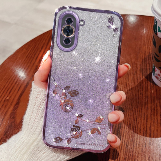 RHINESTONE GLITTER VRTNICA VIJOLIČNI OVITEK ZA HUAWEI NOVA 10 PRO