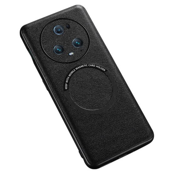 LEATHER MAGSAFE ČRN OVITEK ZA HONOR MAGIC5 PRO
