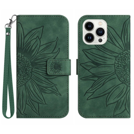 ODTIS SONČNICE ZELEN ETUI ZA APPLE IPHONE 15 PRO