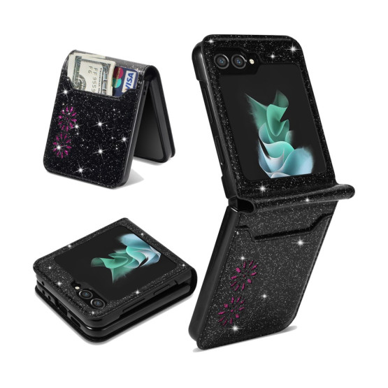 GLITTERY STAR ČRN ETUI ZA SAMSUNG GALAXY Z FLIP5