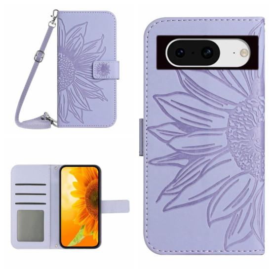 ODTIS SONČNICE VIJOLIČNI ETUI ZA GOOGLE PIXEL 8
