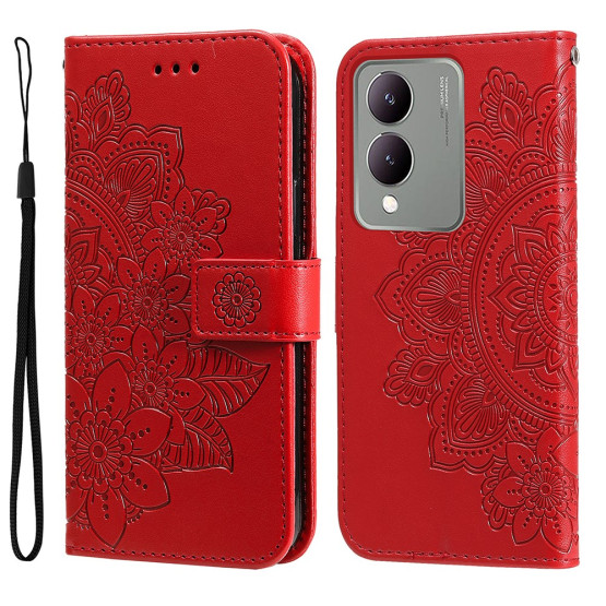 ODTIS MANDALA FLOWER RDEČ ETUI ZA VIVO Y17S