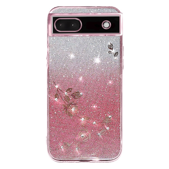 RHINESTONE GLITTER VRTNICA ROSE GOLD OVITEK ZA GOOGLE PIXEL 7A