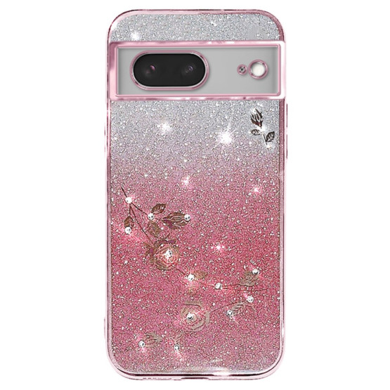 RHINESTONE GLITTER VRTNICA ROSE GOLD OVITEK ZA GOOGLE PIXEL 8