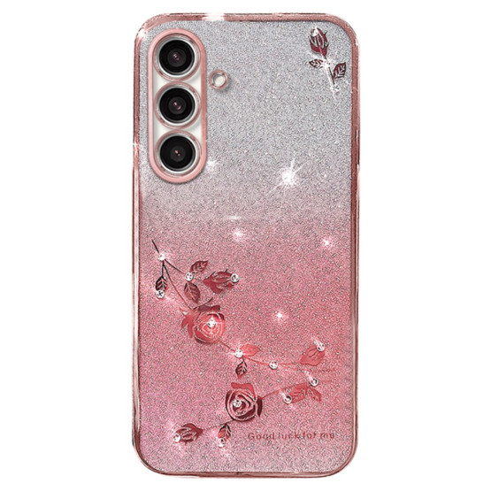 RHINESTONE GLITTER VRTNICA ROSE GOLD OVITEK ZA SAMSUNG GALAXY S23 FE