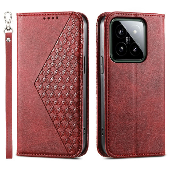 GEOMETRIC ROMB SILK RDEČ ETUI ZA XIAOMI 14