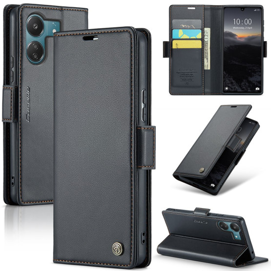 CASEME MINI ČRN ETUI ZA XIAOMI REDMI 13C 4G