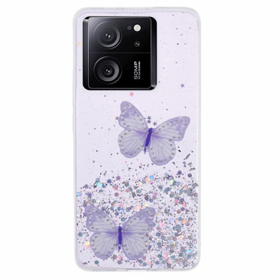 GLITTER BUTTERFLY VIJOLIČNI OVITEK ZA XIAOMI 13T / 13T PRO