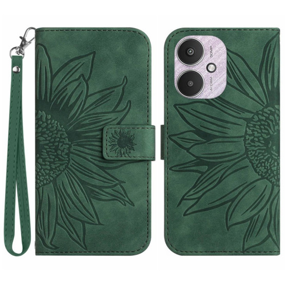 ODTIS SONČNICE ZELEN ETUI ZA XIAOMI REDMI 13C 4G