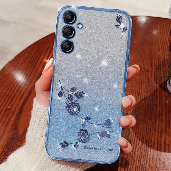 RHINESTONE GLITTER VRTNICA MODER OVITEK ZA SAMSUNG GALAXY A25 5G