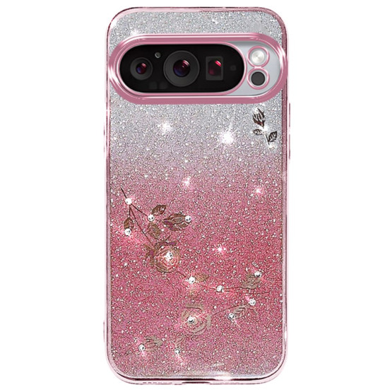 RHINESTONE GLITTER VRTNICA ROSE GOLD OVITEK ZA GOOGLE PIXEL 9 PRO XL