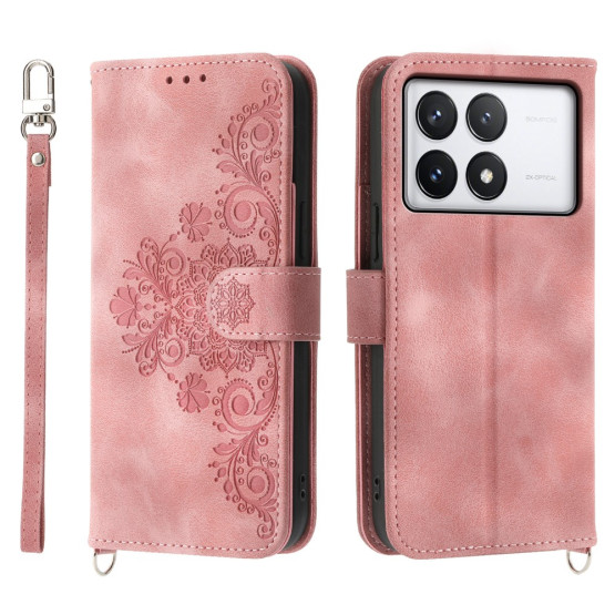 ČIPKA WALLET SVETLO ROZA ETUI ZA XIAOMI POCO X6 PRO 5G