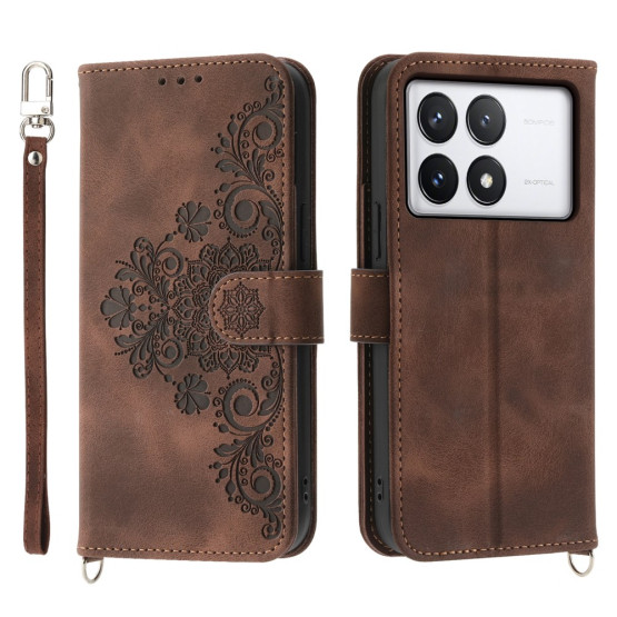 ČIPKA WALLET RJAV ETUI ZA XIAOMI POCO X6 PRO 5G