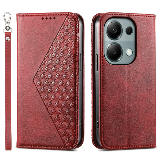 GEOMETRIC ROMB SILK RDEČ ETUI ZA XIAOMI REDMI NOTE 13 PRO 4G
