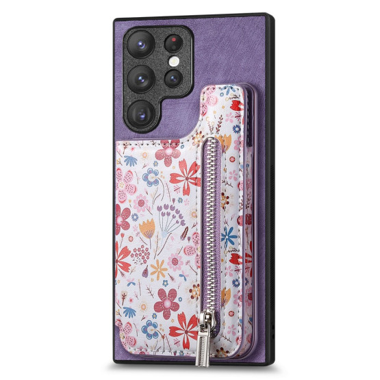 POCKET FLOWER VIJOLIČNI OVITEK ZA SAMSUNG GALAXY S23 ULTRA