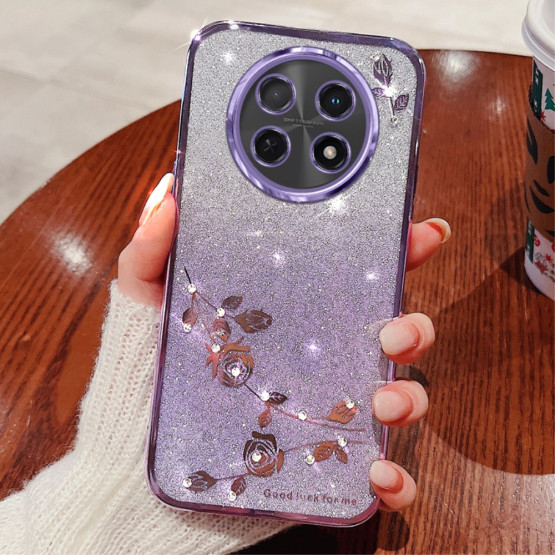 RHINESTONE GLITTER VRTNICA VIJOLIČNI OVITEK ZA REALME 12 5G