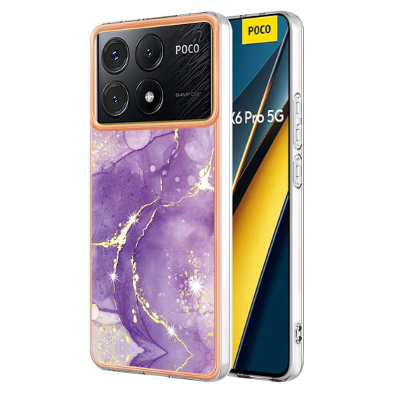 IMD GOLD MARMOR VIJOLIČEN OVITEK ZA XIAOMI POCO X6 PRO 5G