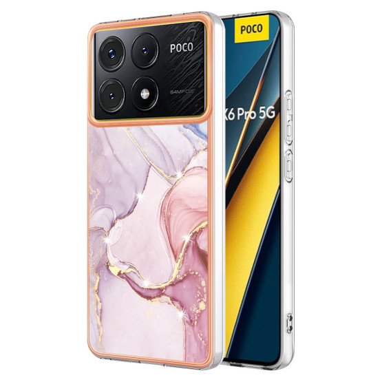 IMD GOLD MARMOR ROŽNATO ZLAT OVITEK ZA XIAOMI POCO X6 PRO 5G