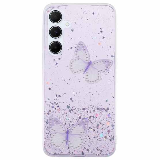 GLITTER BUTTERFLY VIJOLIČNI OVITEK ZA SAMSUNG GALAXY A55 5G
