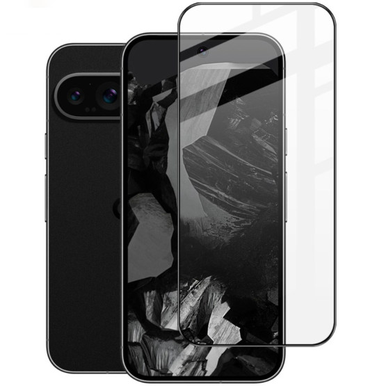 GOOGLE PIXEL 9PRO / PIXEL 9 IMAK PRO+ FIT KALJENO STEKLO S POTISKOM ČRN - FULL GLUE