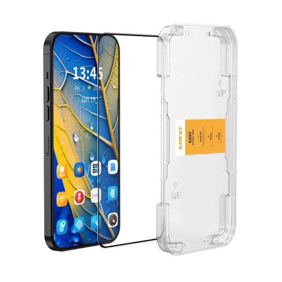 SAMSUNG GALAXY A56 5G / GALAXY A36 5G FIT KALJENO STEKLO S POTISKOM ČRN - FULL GLUE