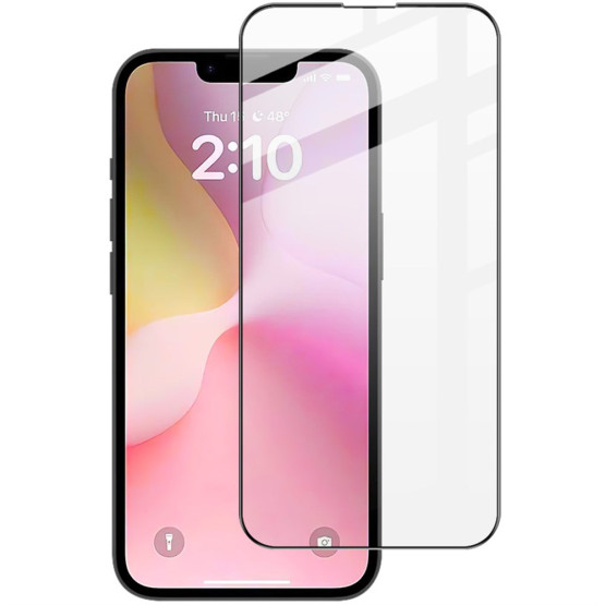 APPLE IPHONE 16E IMAK PRO+ FIT KALJENO STEKLO S POTISKOM ČRN - FULL GLUE