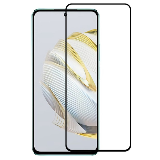HUAWEI NOVA 10 SE FIT KALJENO STEKLO S POTISKOM ČRN - FULL GLUE