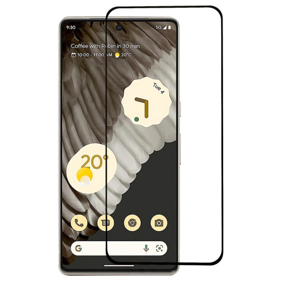 GOOGLE PIXEL 7 PRO FIT KALJENO STEKLO S POTISKOM ČRN - FULL GLUE