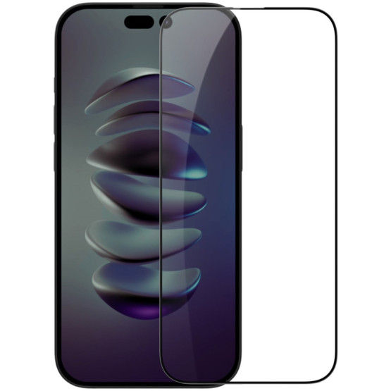 IPHONE 15 PRO NILLKIN FIT CP+PRO KALJENO STEKLO S POTISKOM ČRN - FULL GLUE