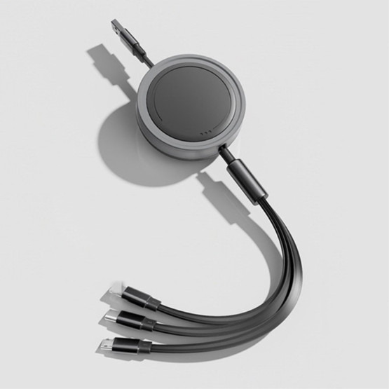 SPIN 66W 3 V 1 PODATKOVNO POLNILNI RAZTEGLJIV KABEL ČRN