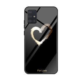 GLASS GOLDEN HEART ČRN OVITEK ZA SAMSUNG GALAXY A71