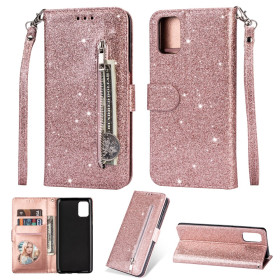 GLITTER ZIPPER ROSE GOLD ETUI ZA SAMSUNG GALAXY A41 