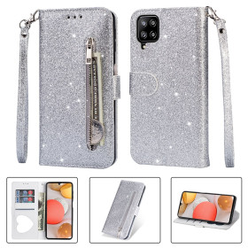 GLITTER ZIPPER SILVER ETUI ZA SAMSUNG GALAXY A12