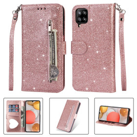 GLITTER ZIPPER ROSE GOLD ETUI ZA SAMSUNG GALAXY A12