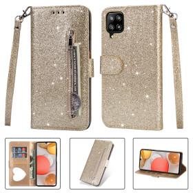 GLITTER ZIPPER GOLD ETUI ZA SAMSUNG GALAXY A12