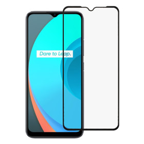 REALME C11 (2021) FIT KALJENO STEKLO S POTISKOM ČRN - FULL GLUE